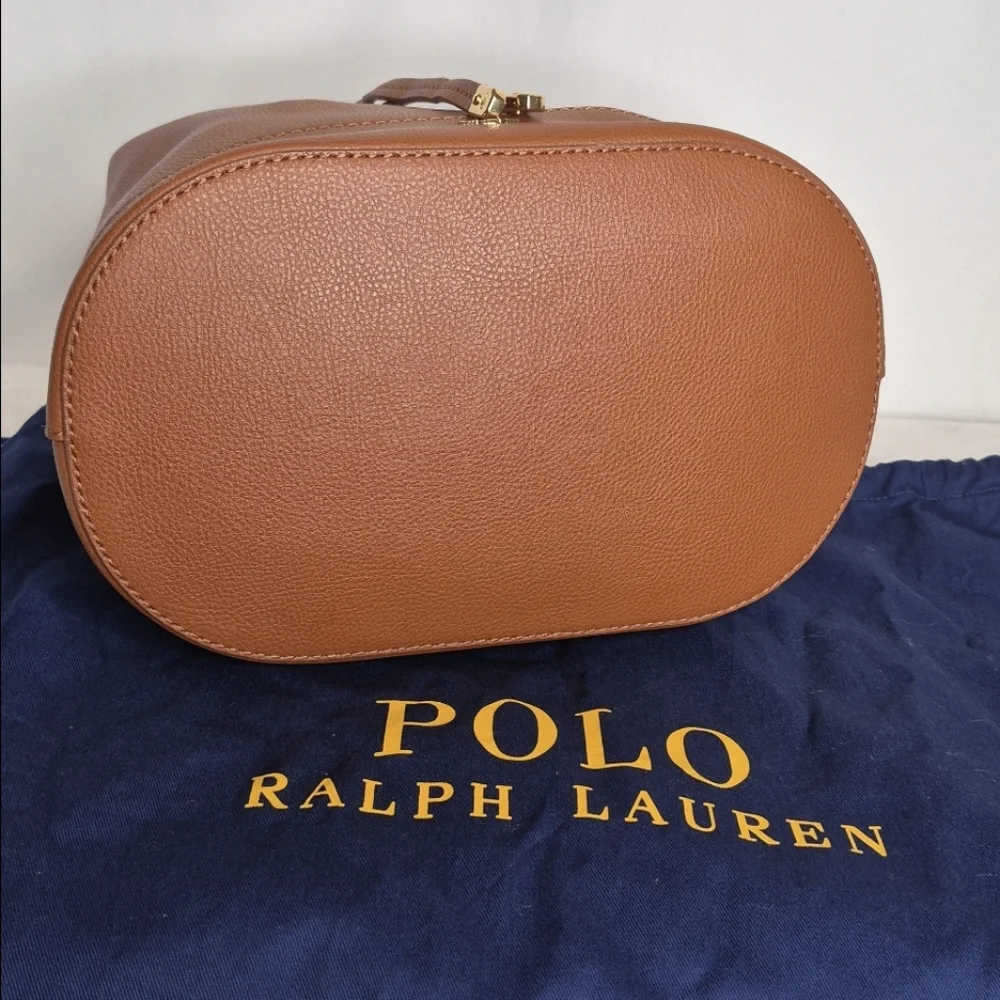 Lauren Ralph Lauren Leather Drawstring Bucket Bag - Picture 6 of 17